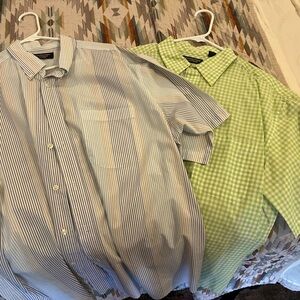 Roundtree & Yorke Blue and Green Dress Shirts